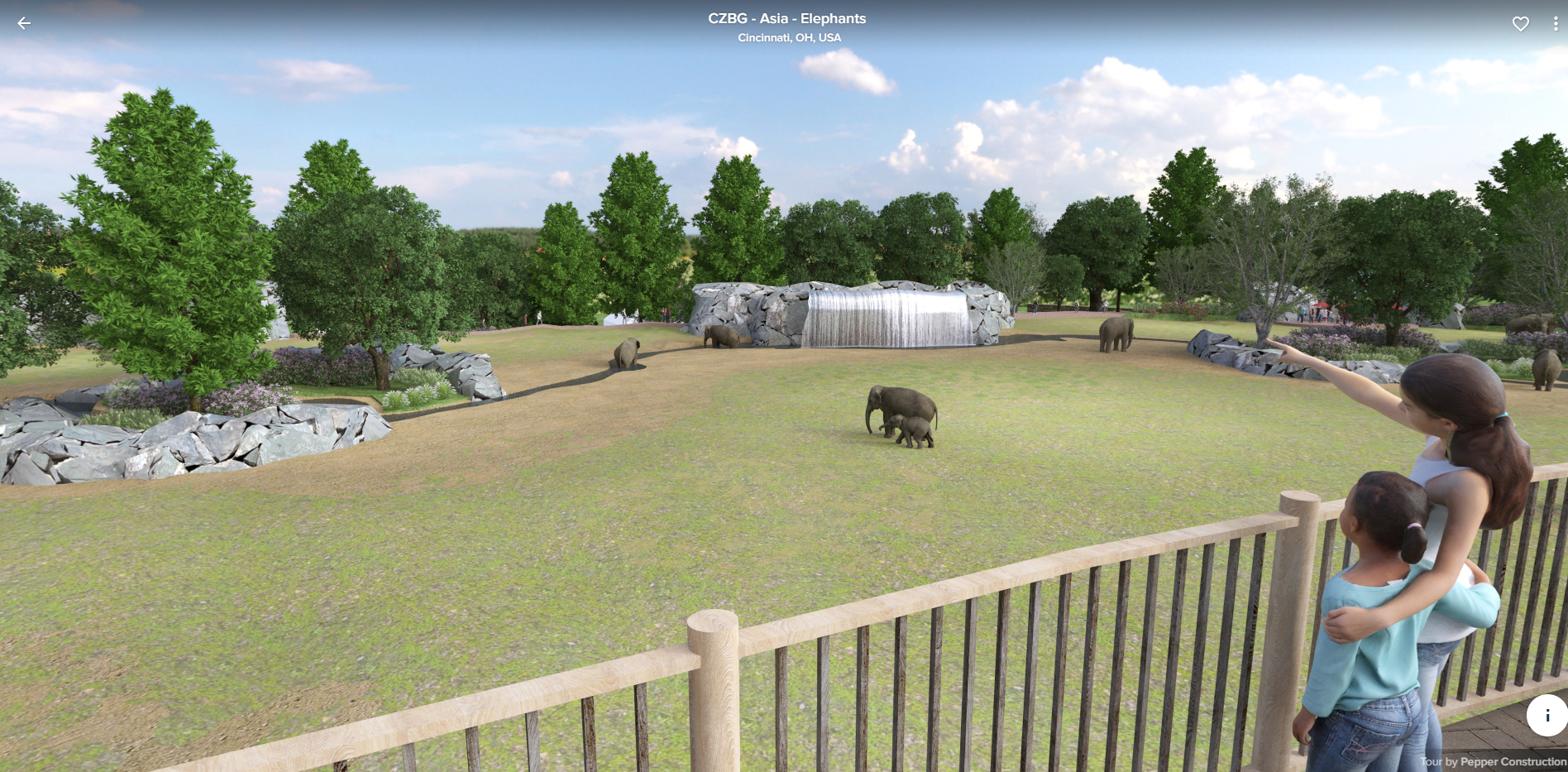 Virtual Reality view of elephant habitat