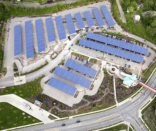 solor panels in zoos parking lot