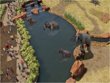 rendering of elephant trek new habitat elephants by water