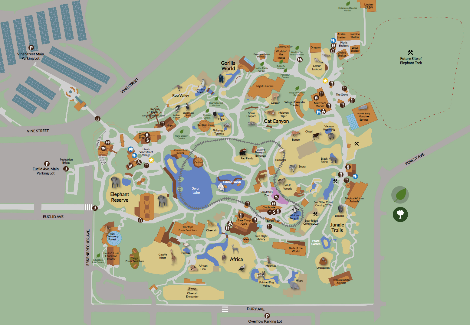 map of cincinnati zoo gardens