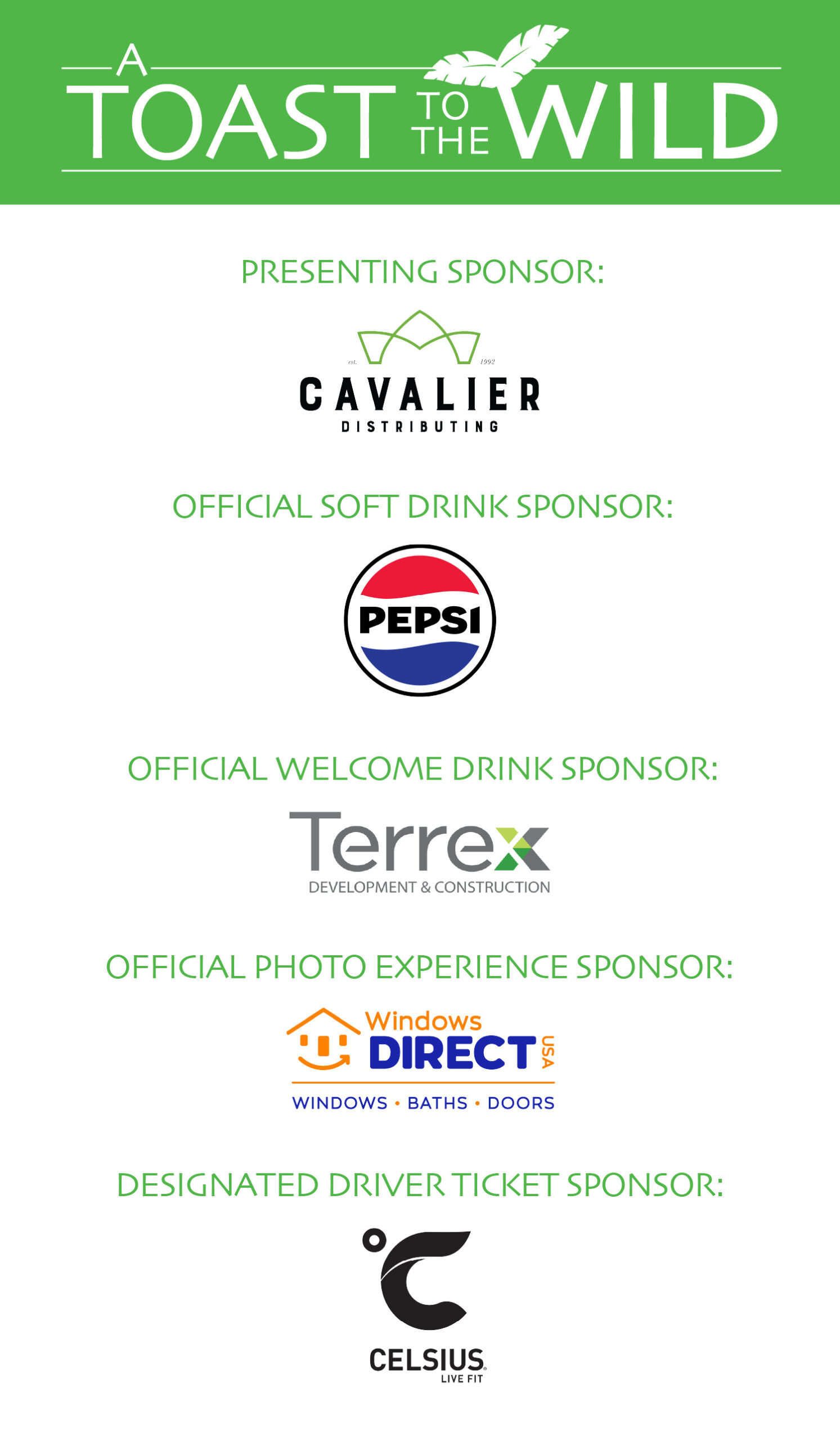 toast to the wild sponsors