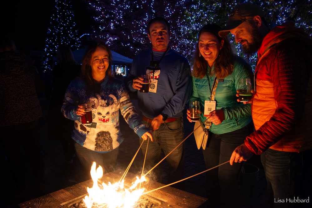 hops & holly guests roasting smores