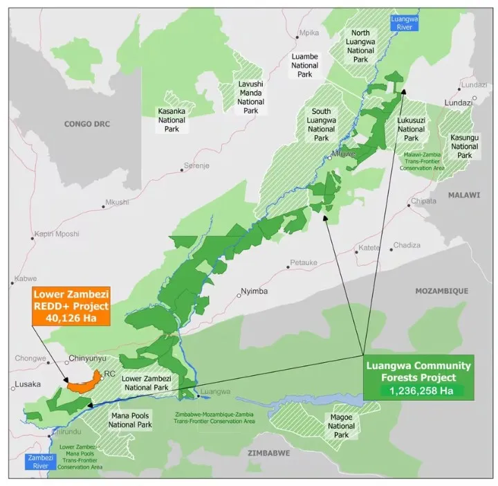 Map of BCP Projects in Zambia