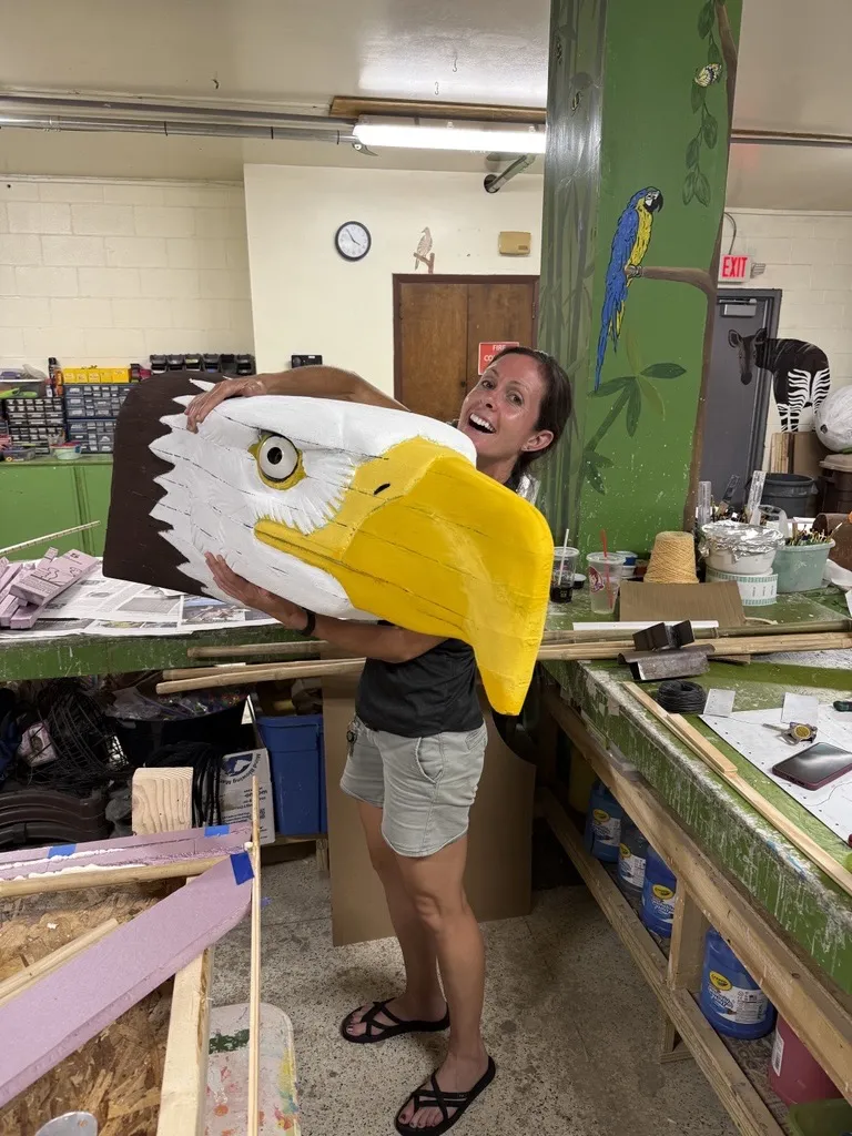 Carved Eagle Head from Foam