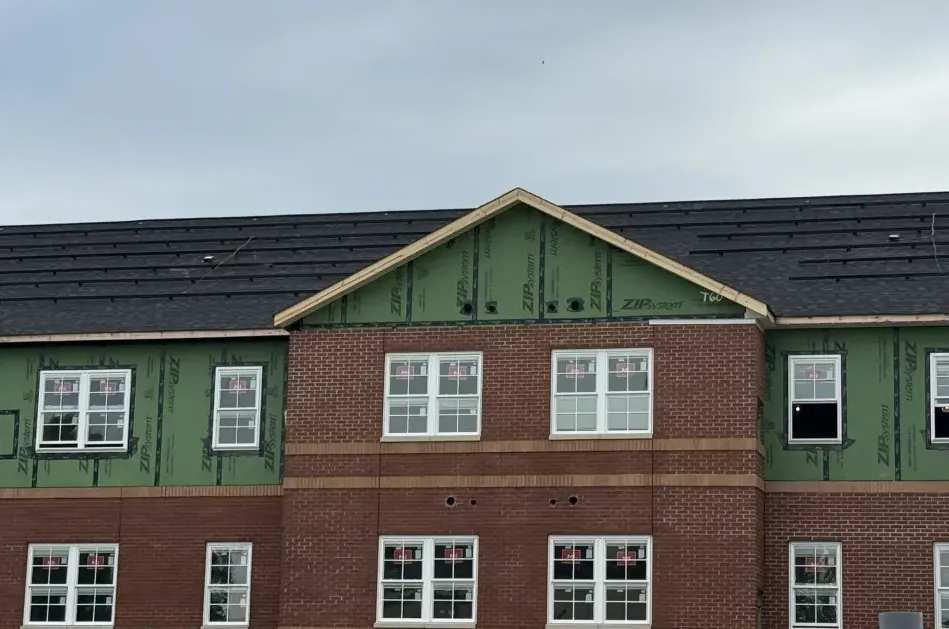 building with solar panels on the roof