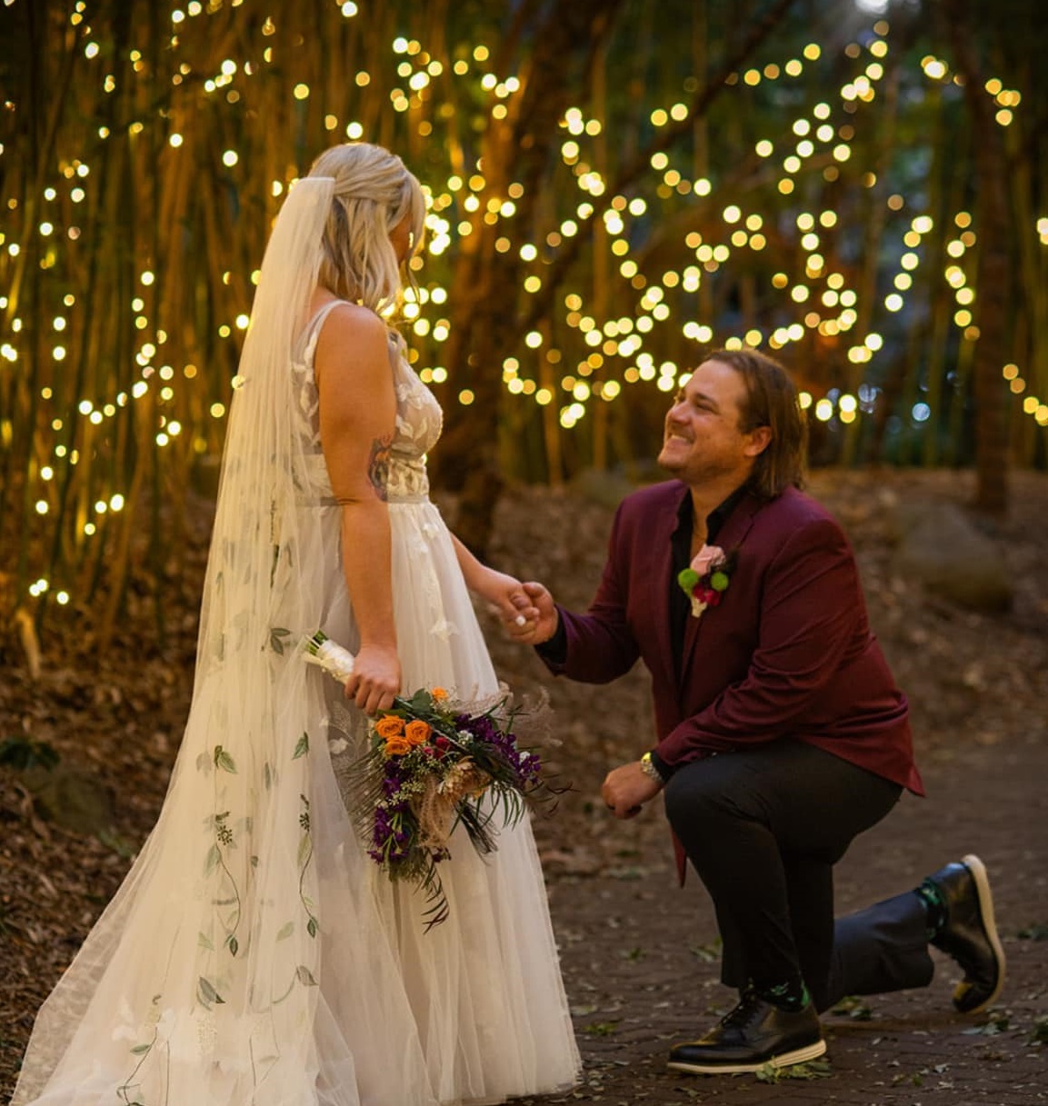 bride and groom engaged