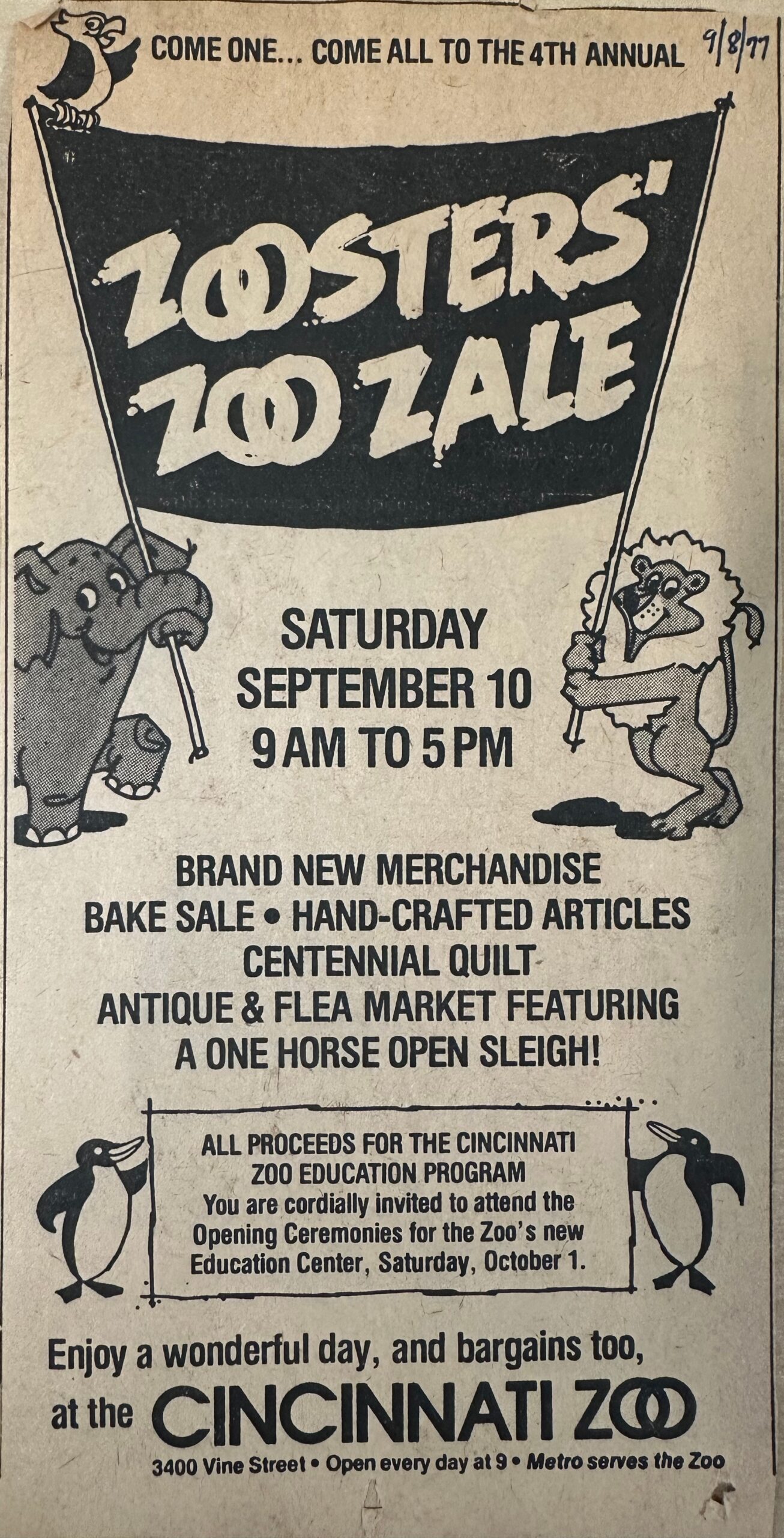 1977 - Zooster Zoo Zale article from the paper