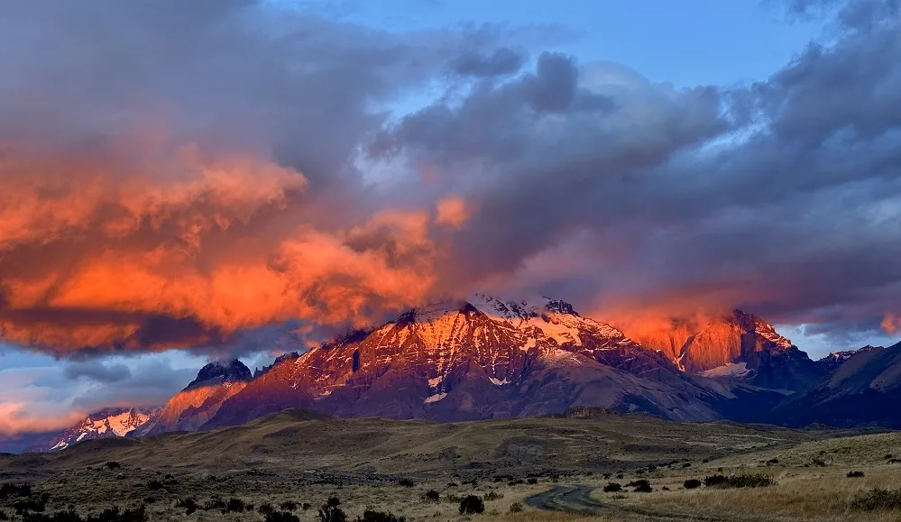Patagonia mountains at sunset