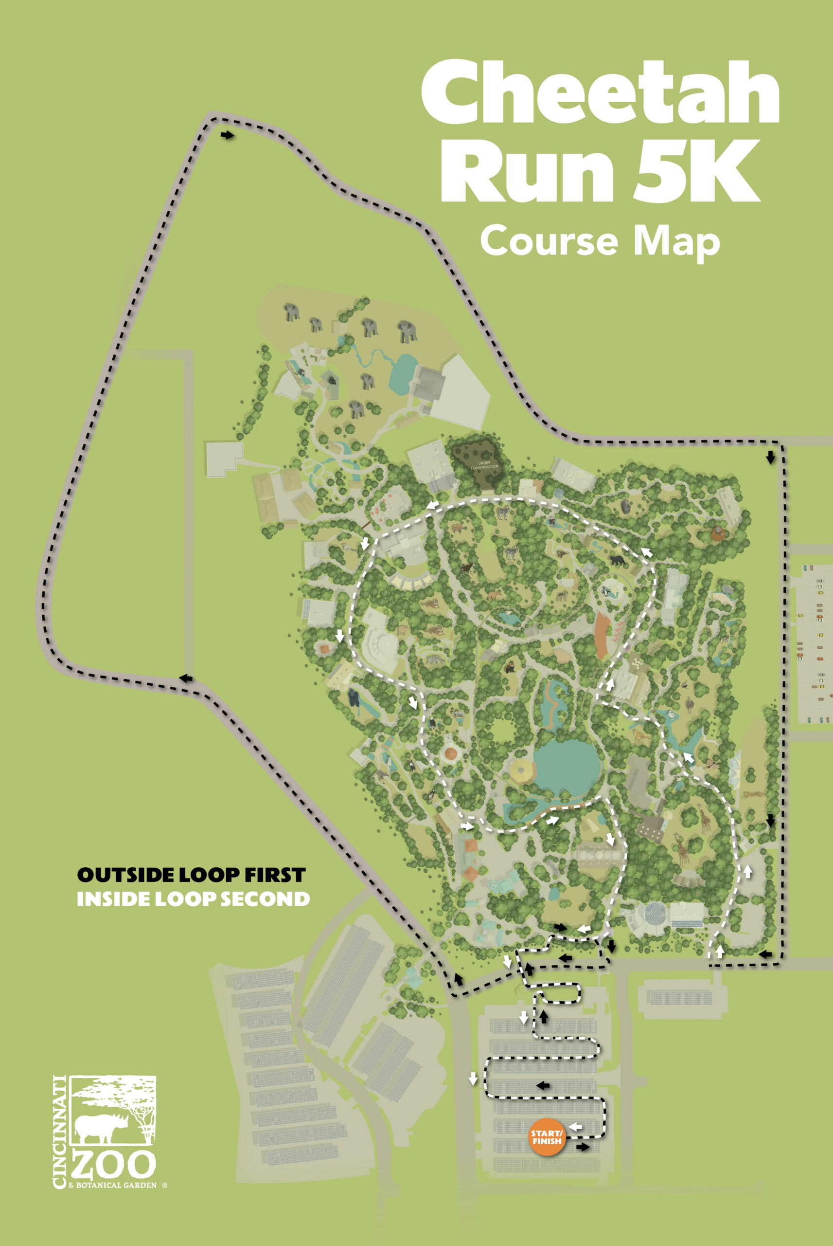 Cheetah Run 5k Course map