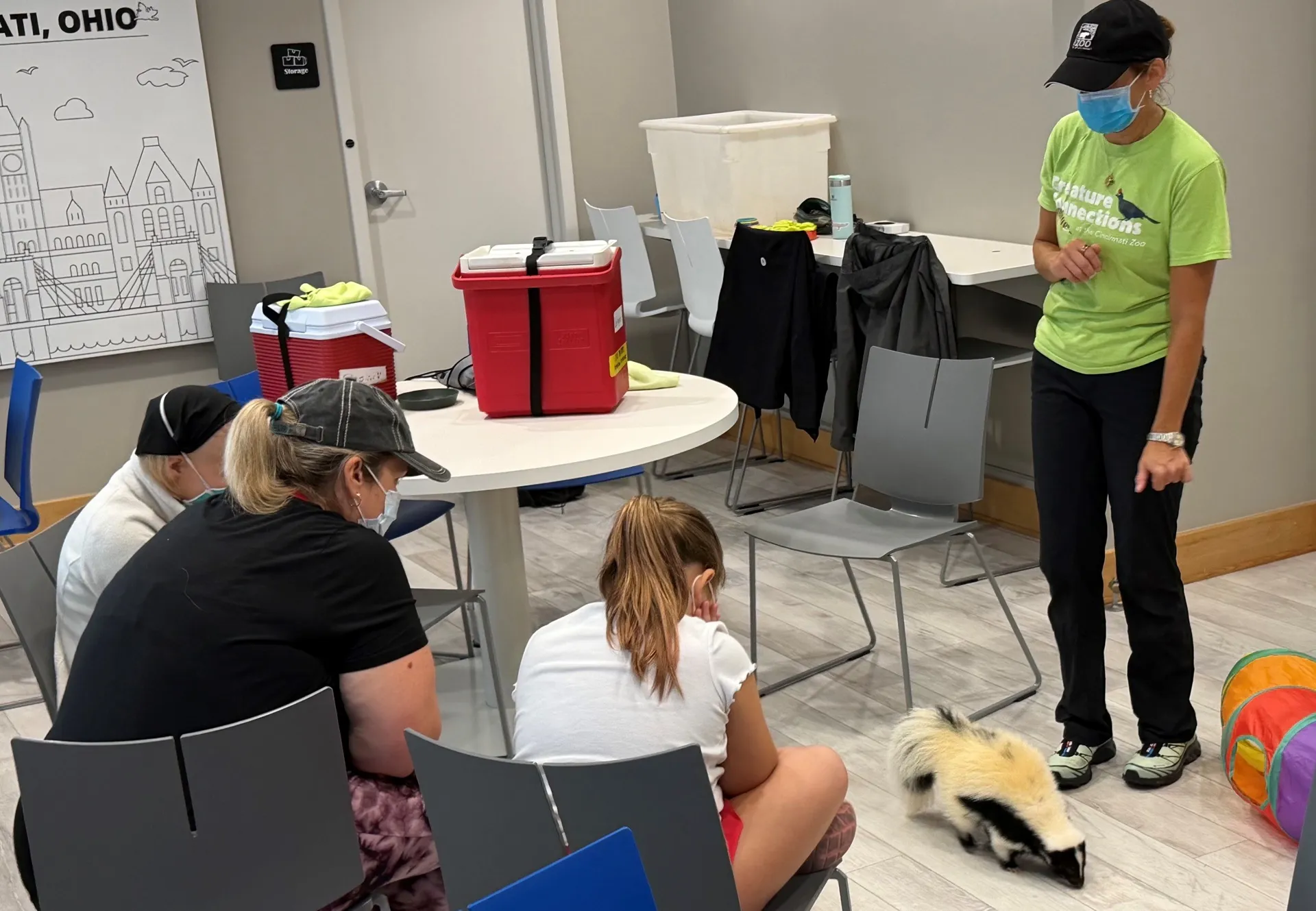 skunk visiting patients at ronald mcdonald house